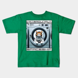 Washing Machine Catspaceship Kids T-Shirt